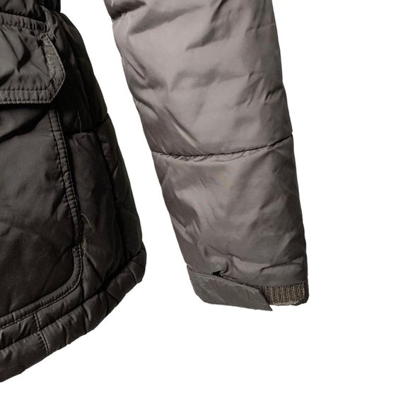 Lands End Quilted Jacket with Sherpa Collar Size Small 6 8 Brown Snap Zip Front - Picture 4 of 10